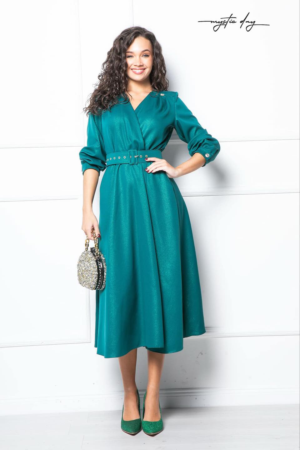 Mystic Day Csillogós Gréti Ruha / smaragdzöld /