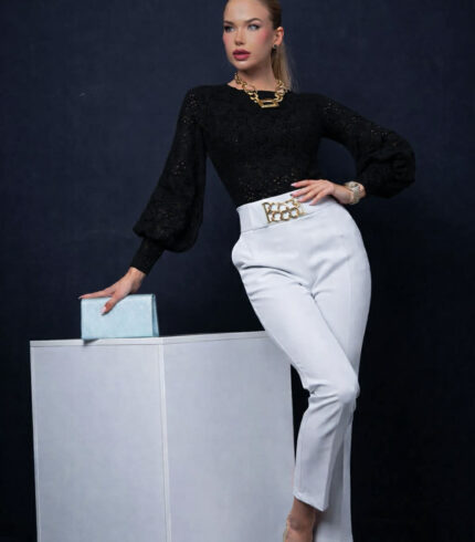 Mystic Day Raglán buggyos ujjú felső / fekete /