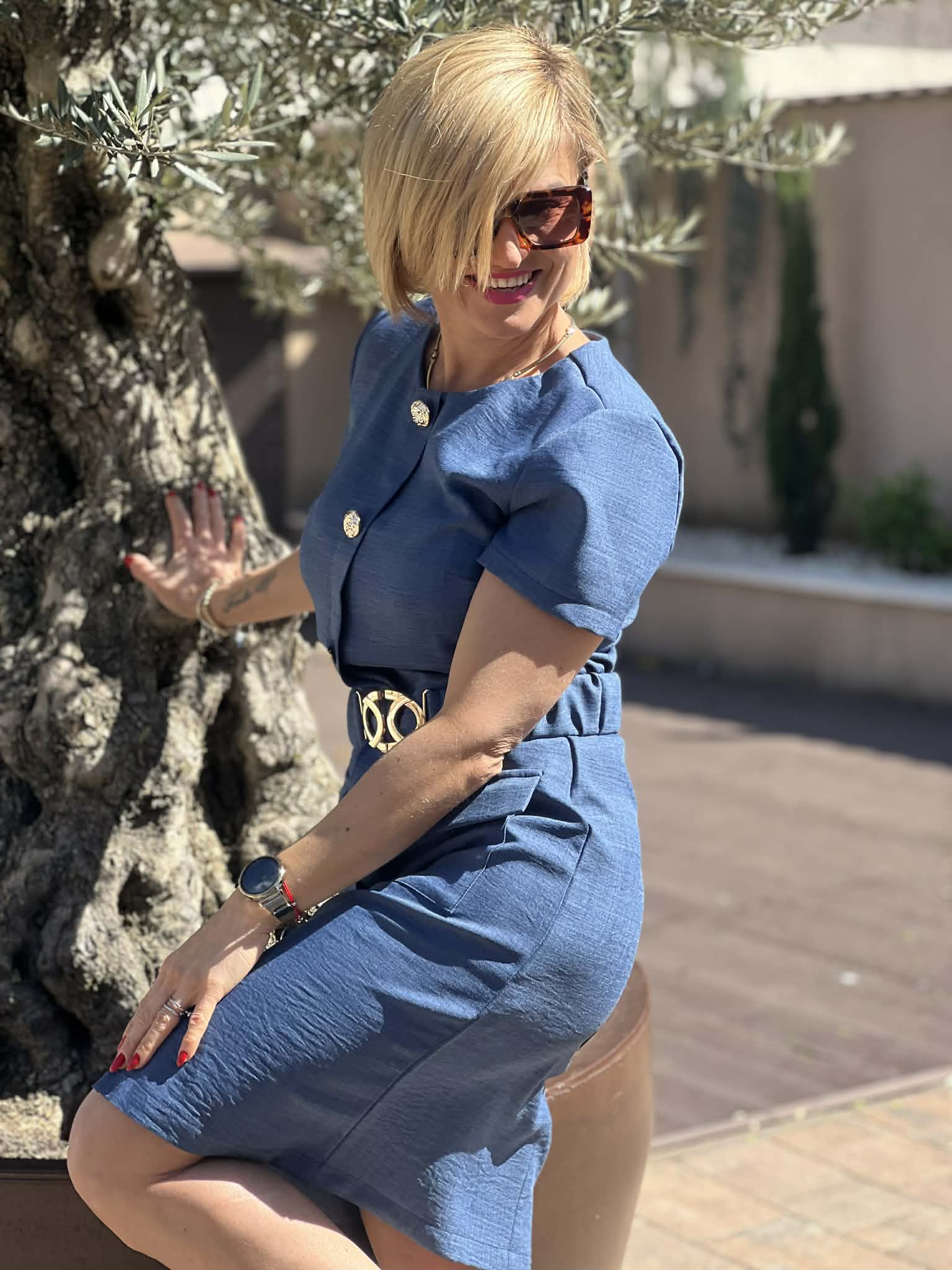 Mystic Day Fanni Rövid Ruha / farmer /