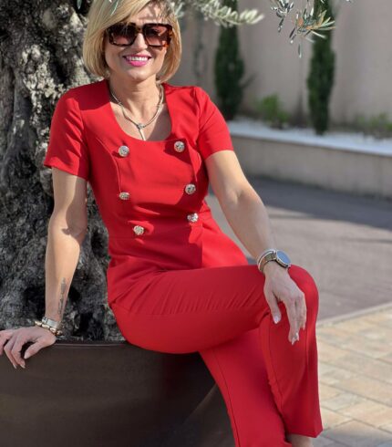 Mystic Day Boogi bélelt Zakó + Nadrág / piros /